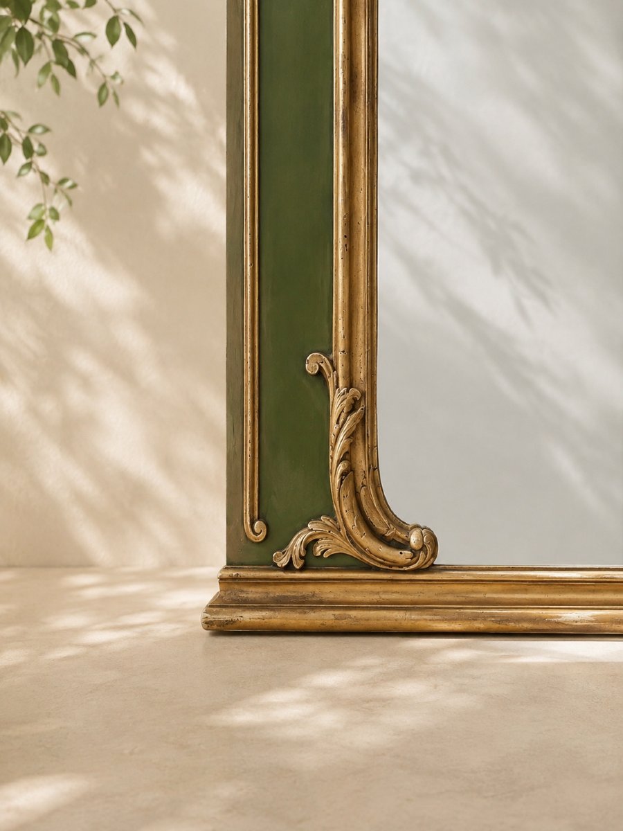 Large Louis XV Transitional Fireplace Mirror Or Trumeau-photo-4