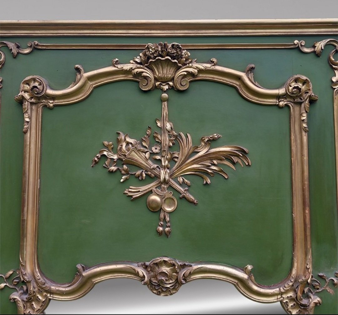 Large Louis XV Transitional Fireplace Mirror Or Trumeau-photo-1