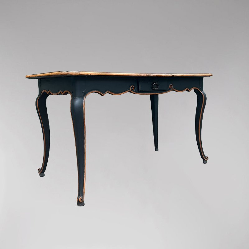 Console Or Small Louis XV Writing Table In Black Patinated Wood-photo-2