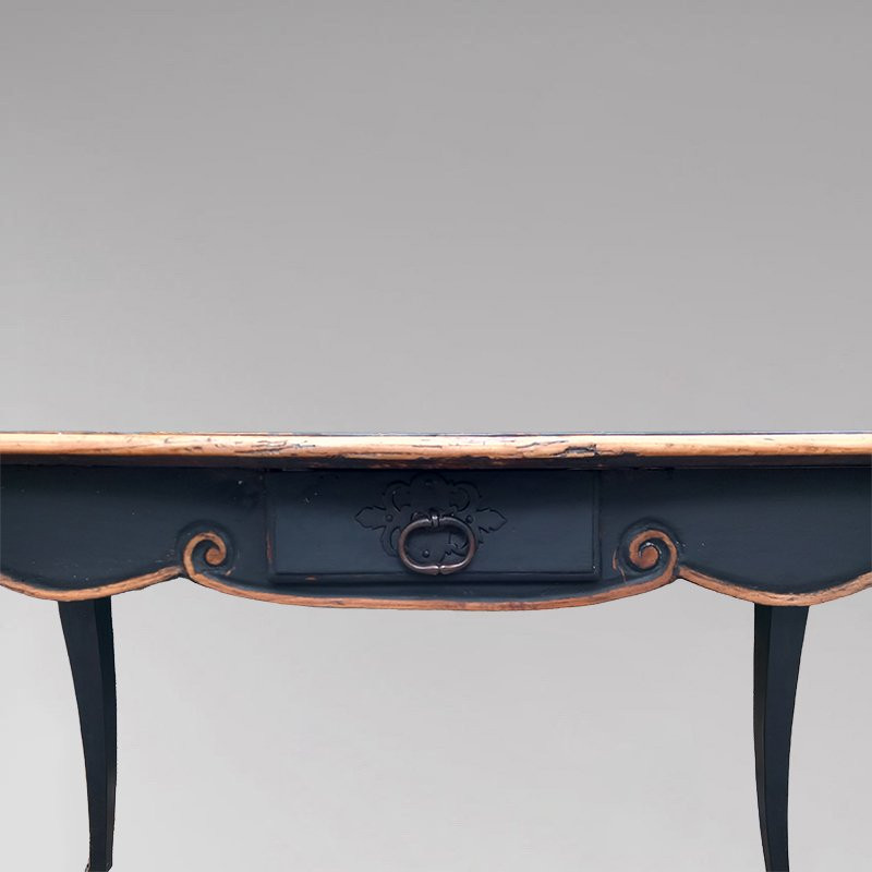 Console Or Small Louis XV Writing Table In Black Patinated Wood-photo-3