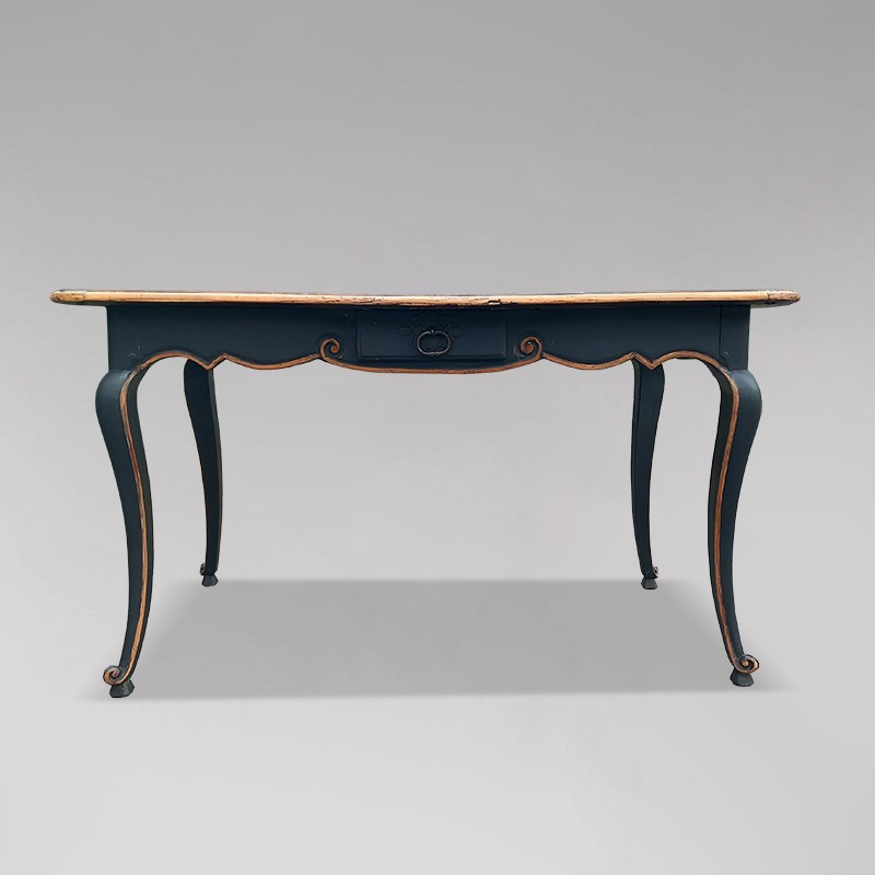 Console Or Small Louis XV Writing Table In Black Patinated Wood