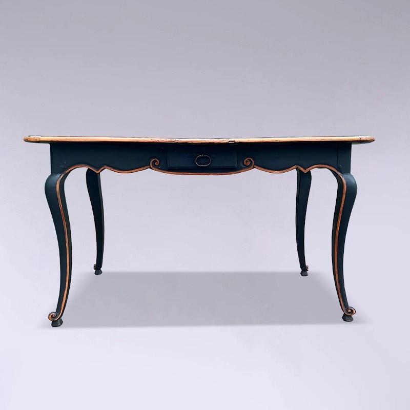 Console ou petite table à écrire louisXV en bois patiné noir