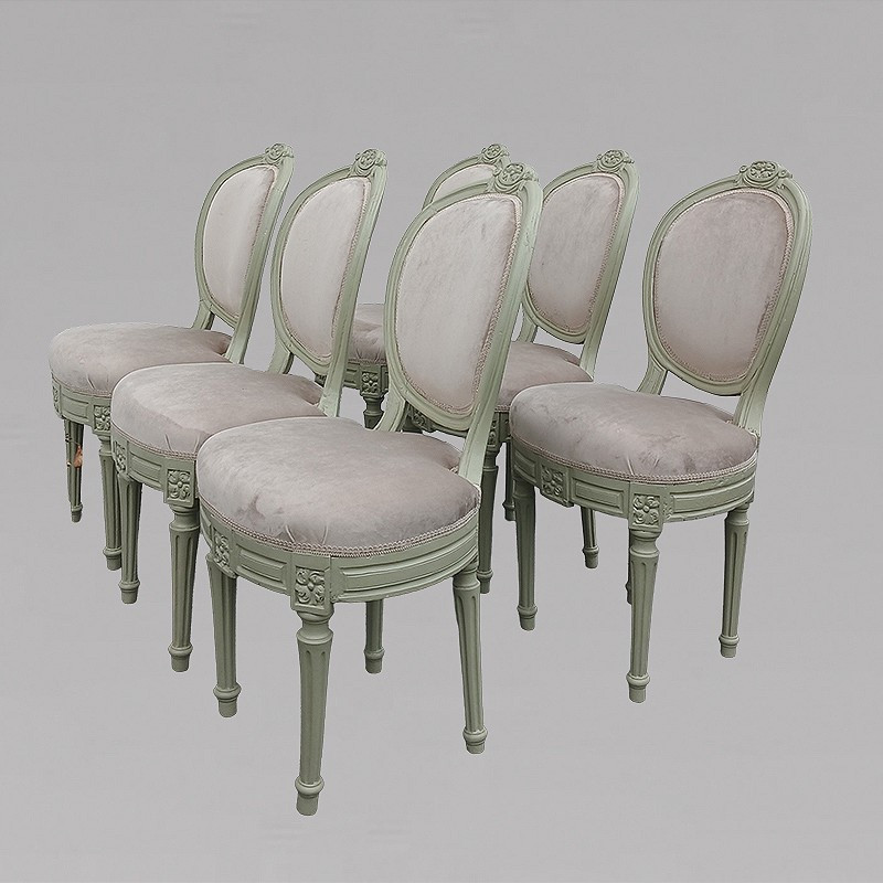 Set Of Six Louis XVI Period Chairs-photo-3