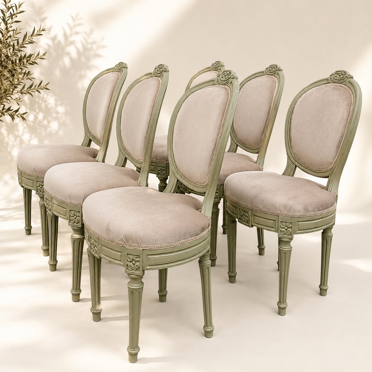 Set Of Six Louis XVI Period Chairs-photo-2