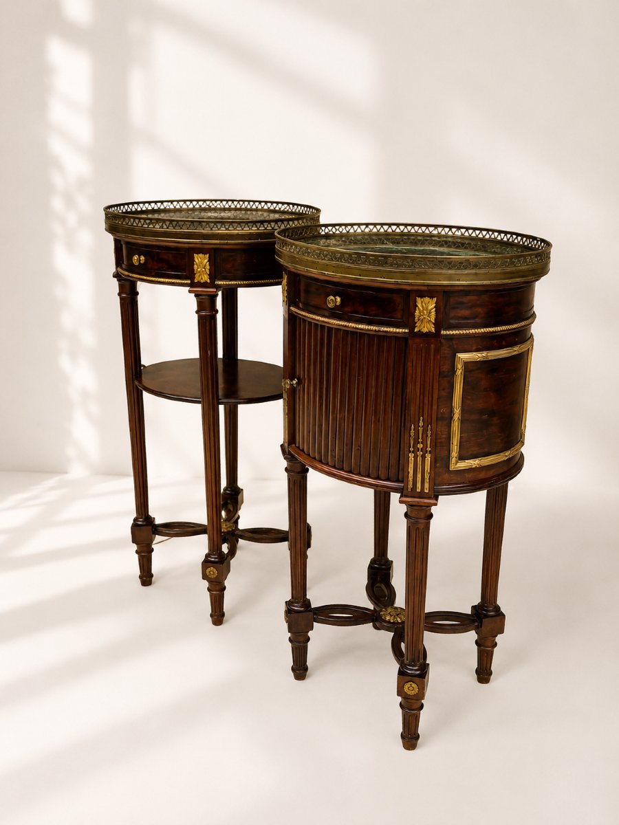 Pair Of Louis XVI Style Bedside Tables Stamped By The Jeanselme Company -photo-3