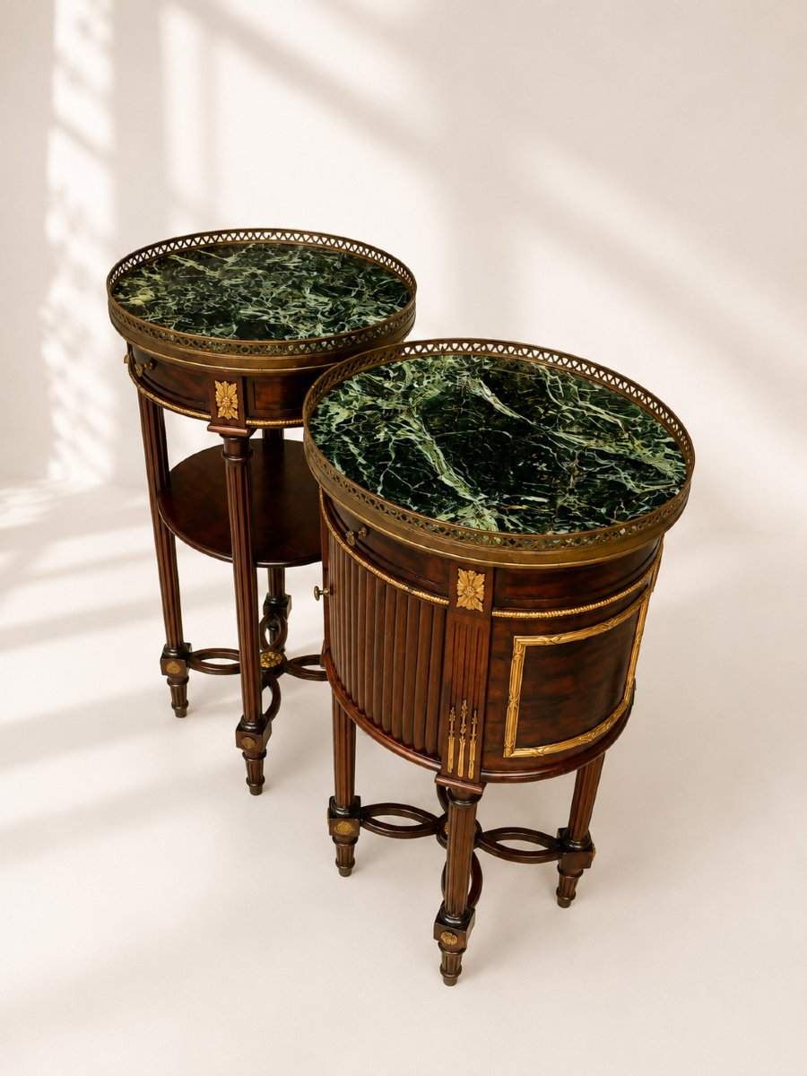 Pair Of Louis XVI Style Bedside Tables Stamped By The Jeanselme Company -photo-4