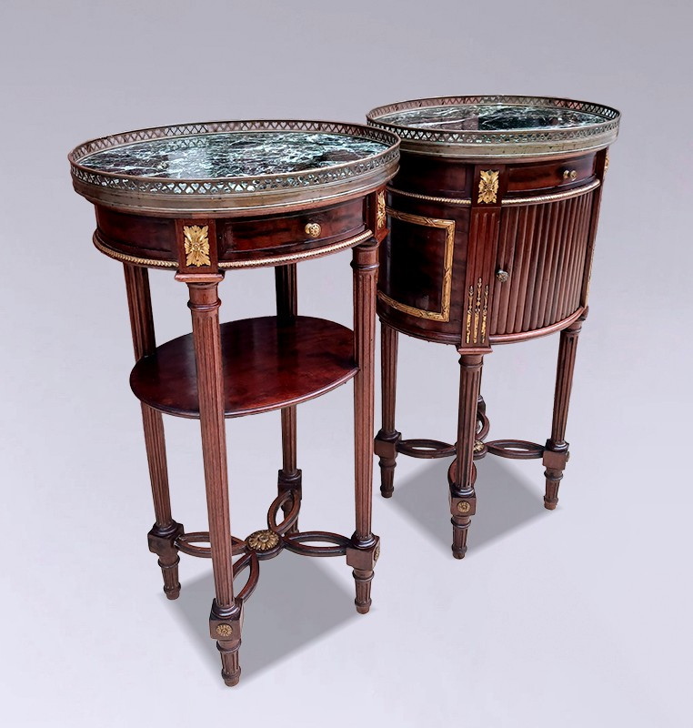 Pair Of Louis XVI Style Bedside Tables Stamped By The Jeanselme Company -photo-1