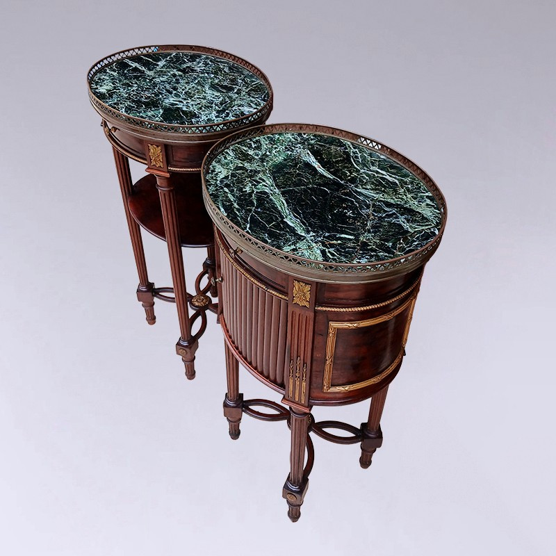 Pair Of Louis XVI Style Bedside Tables Stamped By The Jeanselme Company -photo-2