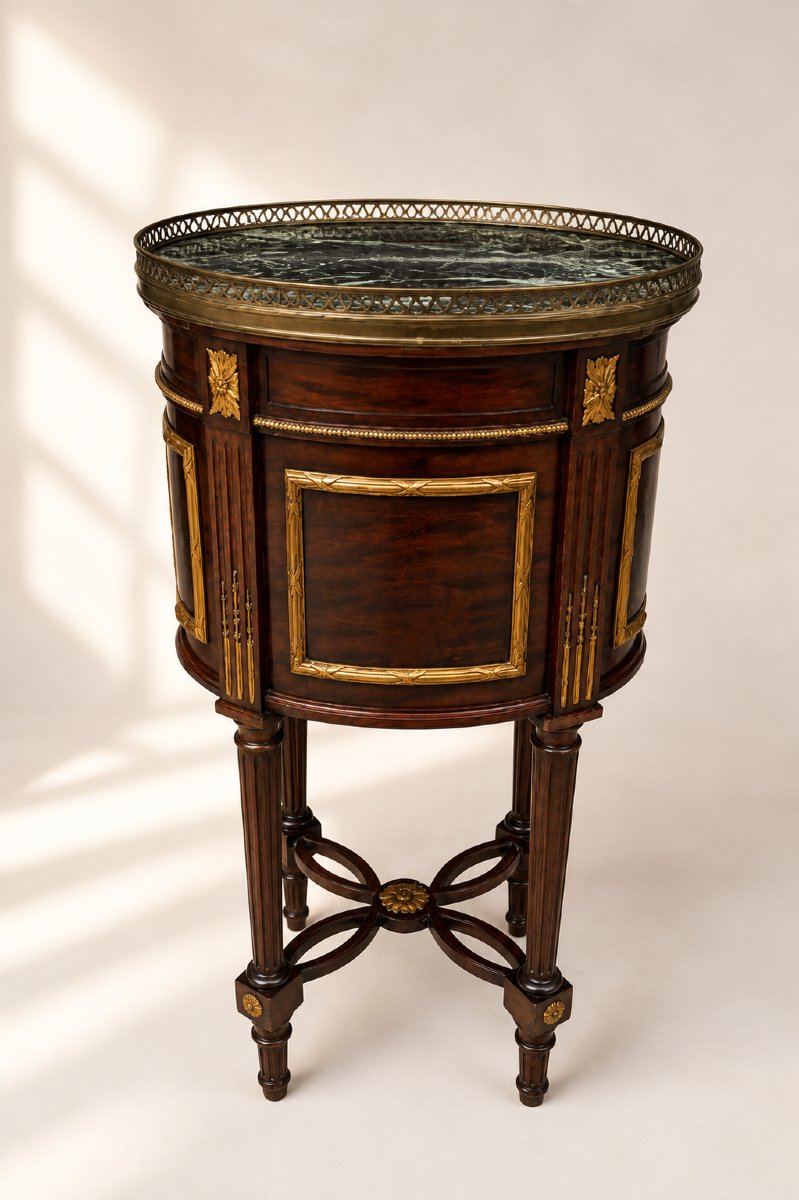 Pair Of Louis XVI Style Bedside Tables Stamped By The Jeanselme Company -photo-5