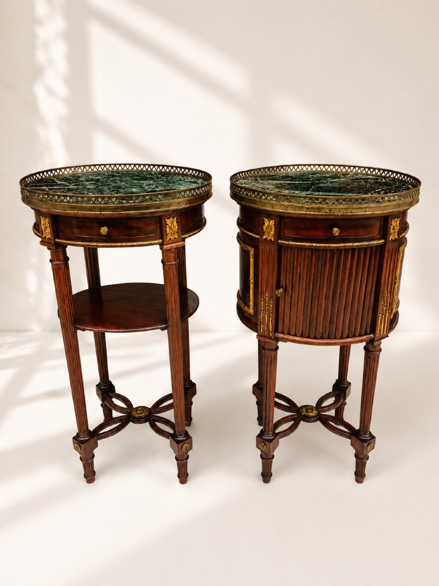 Pair Of Louis XVI Style Bedside Tables Stamped By The Jeanselme Company 