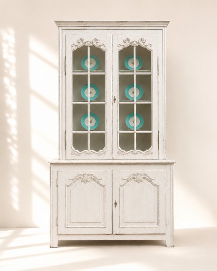 buffet deux corps Louis XV en sapin patiné – Époque XVIIIᵉ – Nord de la France