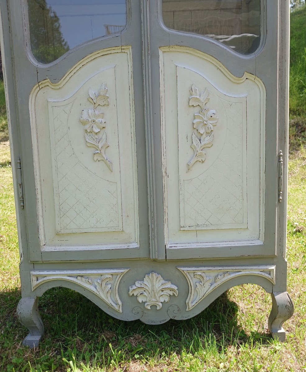 Small Bookcase In Grey Patinated Wood-photo-1