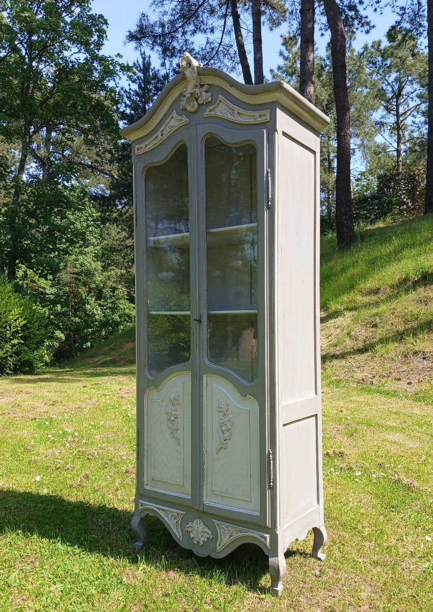 Small Bookcase In Grey Patinated Wood