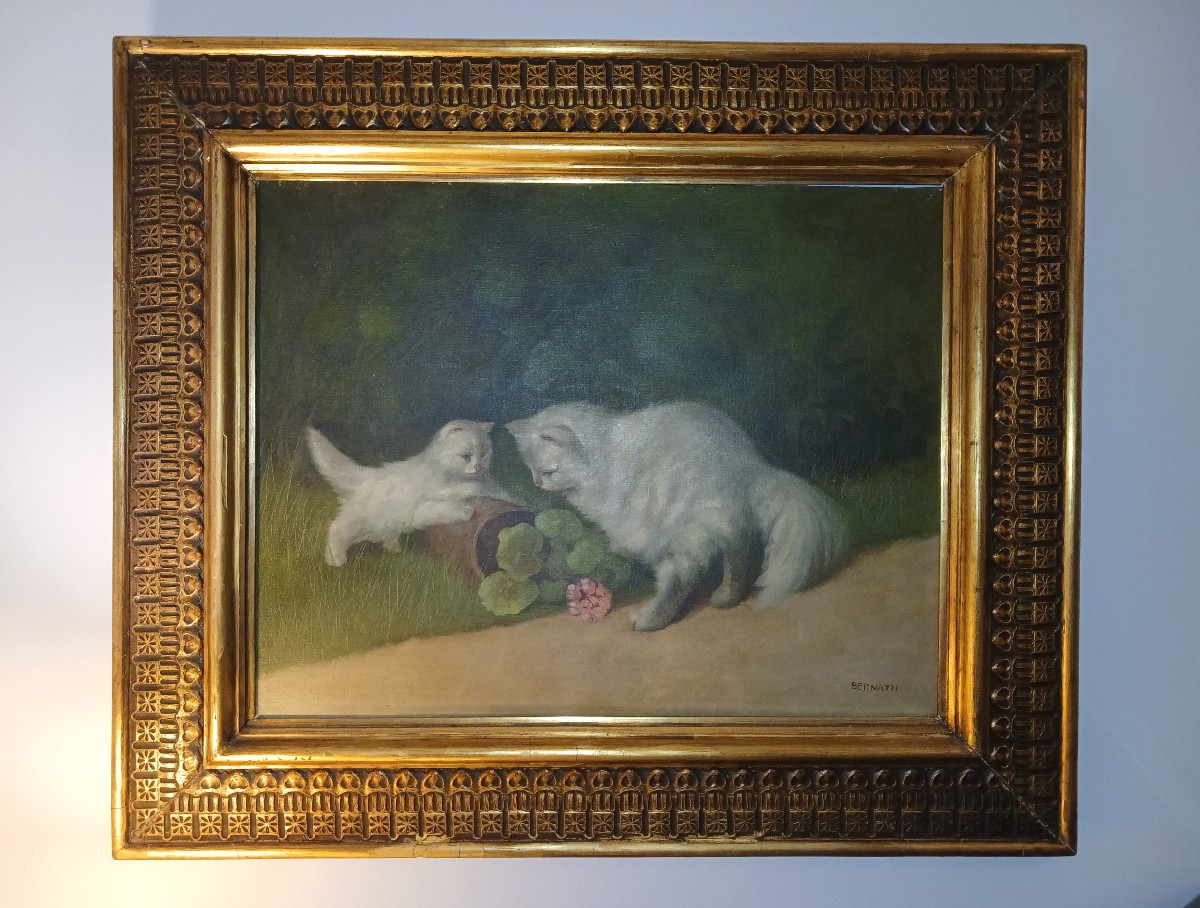 Painting On Canvas Of A Kitten And A Persian Cat-photo-3