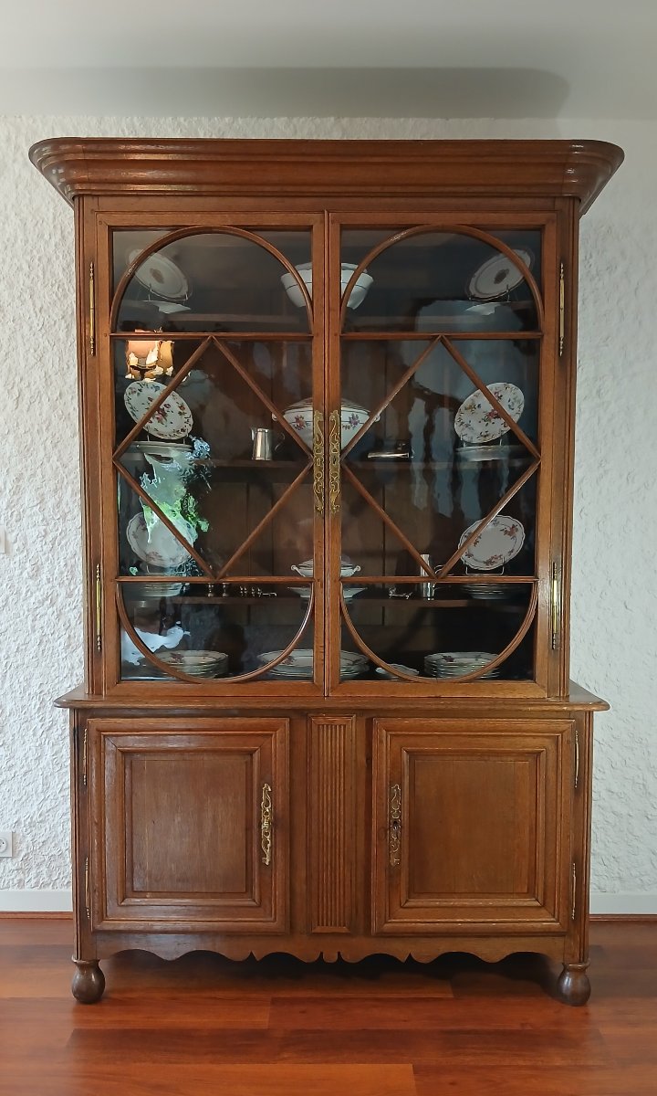 Oak Glass-fronted Sideboard