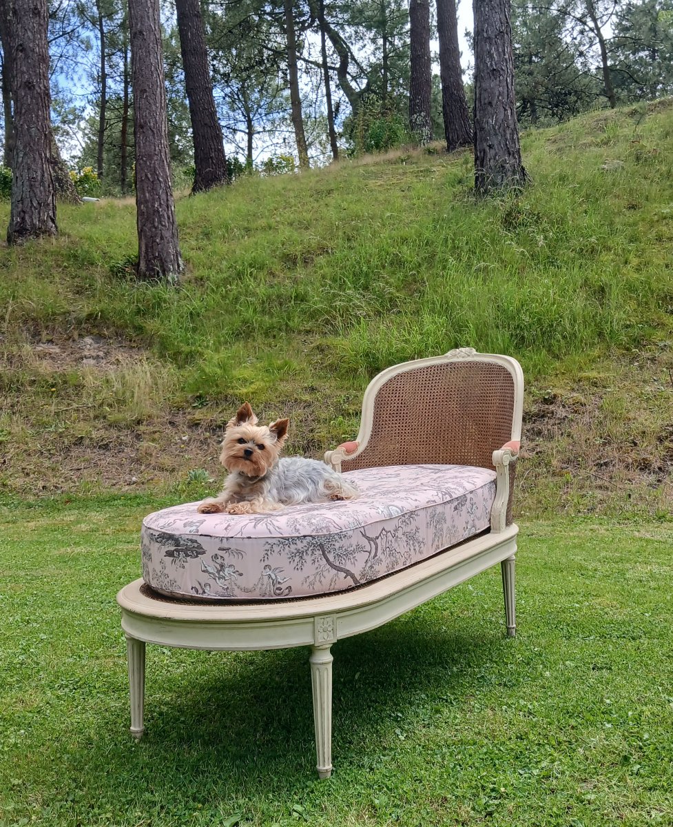 19th-century Louis XVI-style Chaise Longue -photo-2