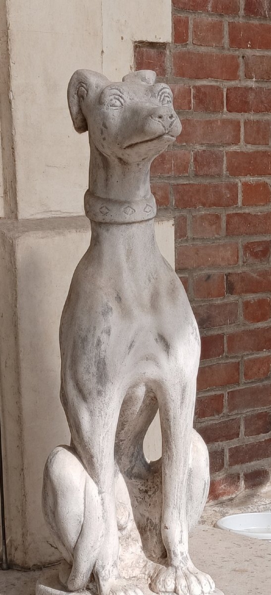 An Elegant Pair Of Cement Greyhounds-photo-3