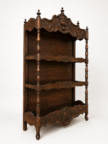 Étagère provençale en bois sculpté époque 19ème siècle -photo-2