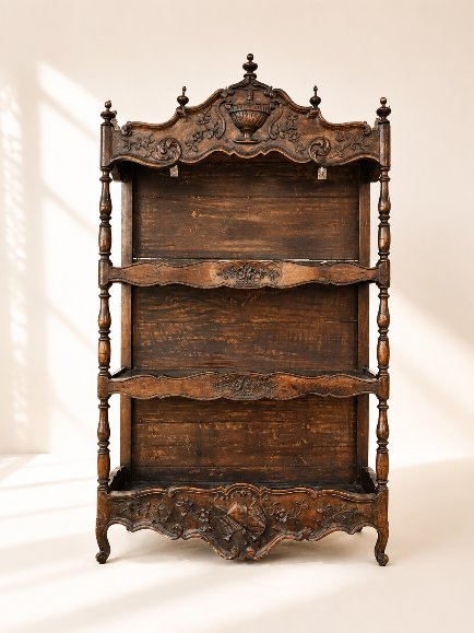 Étagère provençale en bois sculpté époque 19ème siècle 