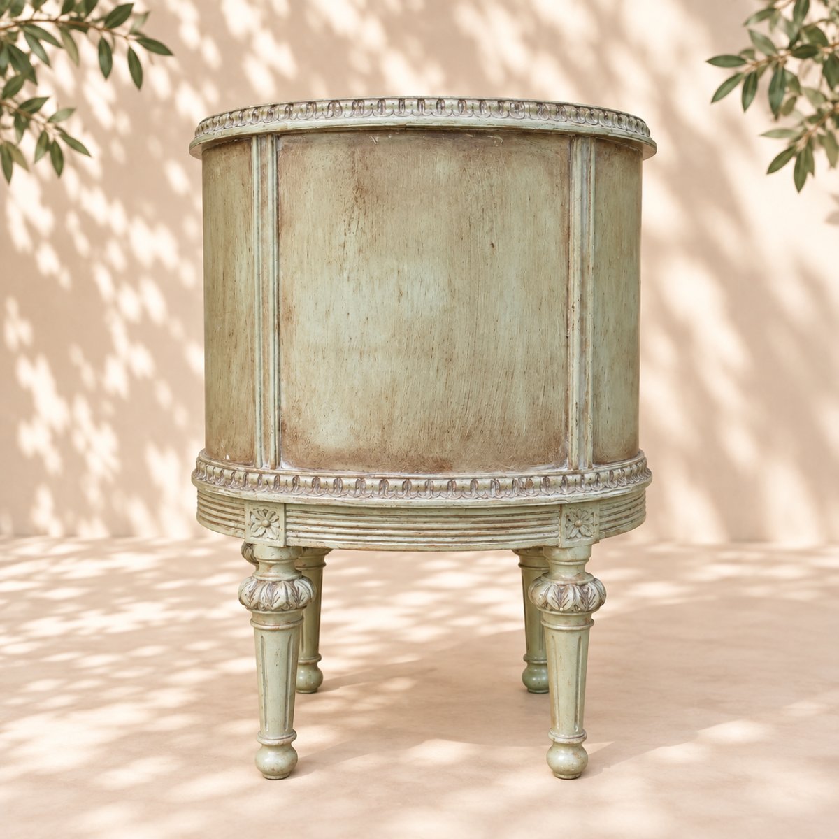 Paire de tables de chevet style Louis XVI – Vert amande patiné – Début XXe siècle-photo-2