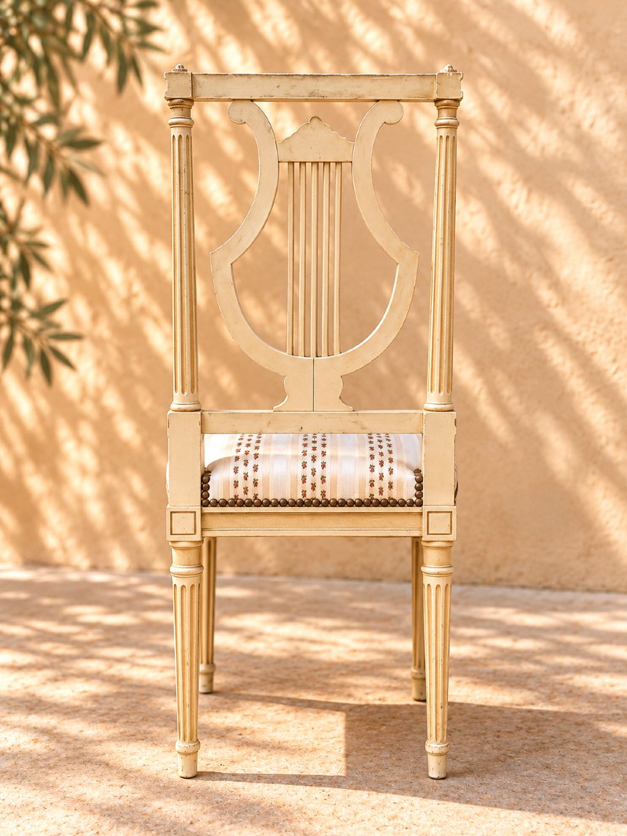 Set Of 4 Lyre-back Chairs From The Early 20th Century -photo-3