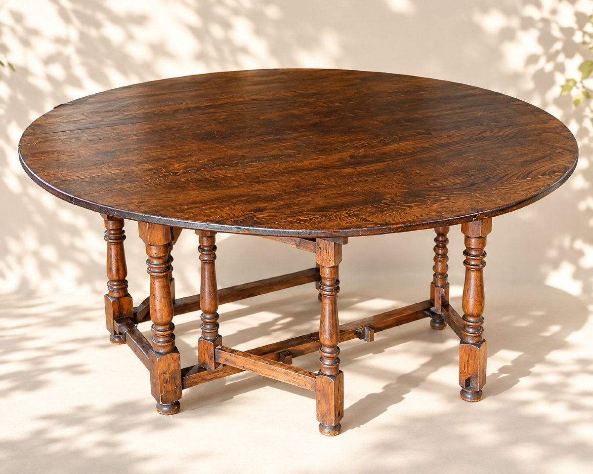 Table Gateleg en chêne du XIXe siècle – Deux abattants et un tiroir-photo-2