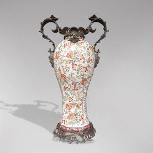 Grand Vase Amphore à Motifs Floraux