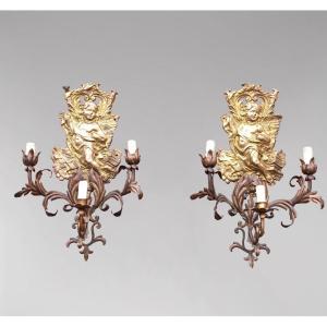 Paire d'appliques religieuse 