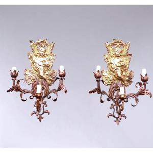 Paire d'appliques religieuse 