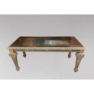 Table de salon italienne dorée 