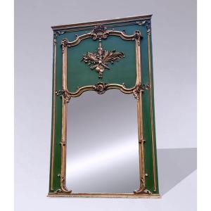 Large Louis XV Transitional Fireplace Mirror Or Trumeau