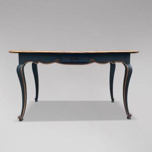 Console Or Small Louis XV Writing Table In Black Patinated Wood