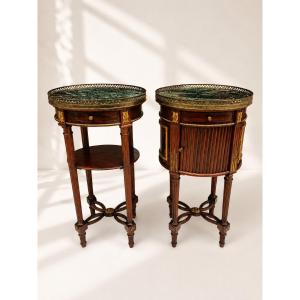 Pair Of Louis XVI Style Bedside Tables Stamped By The Jeanselme Company