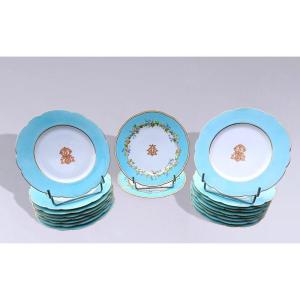 Partie de service à dessert en porcelaine de Paris