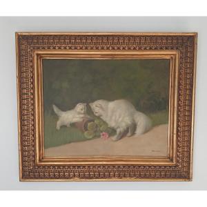 Painting On Canvas Of A Kitten And A Persian Cat