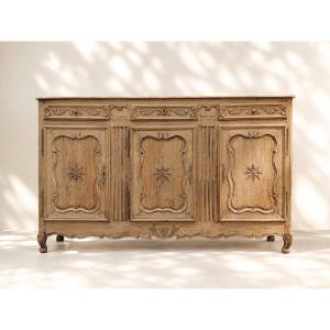 Three-door Carved Oak Sideboard, Late 18th Century