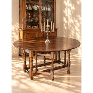 19th-century Oak Gateleg Table – Two Flaps And One Drawer