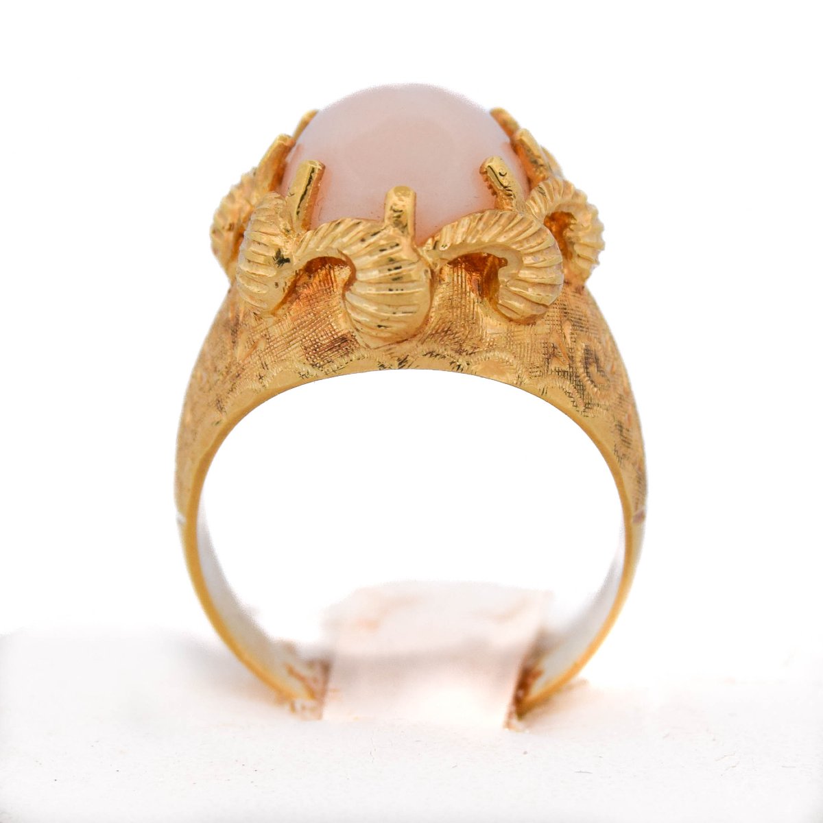Bague rétro en or 18 kt avec corail – Années 1950      AN255 112-278 (0799)-photo-3