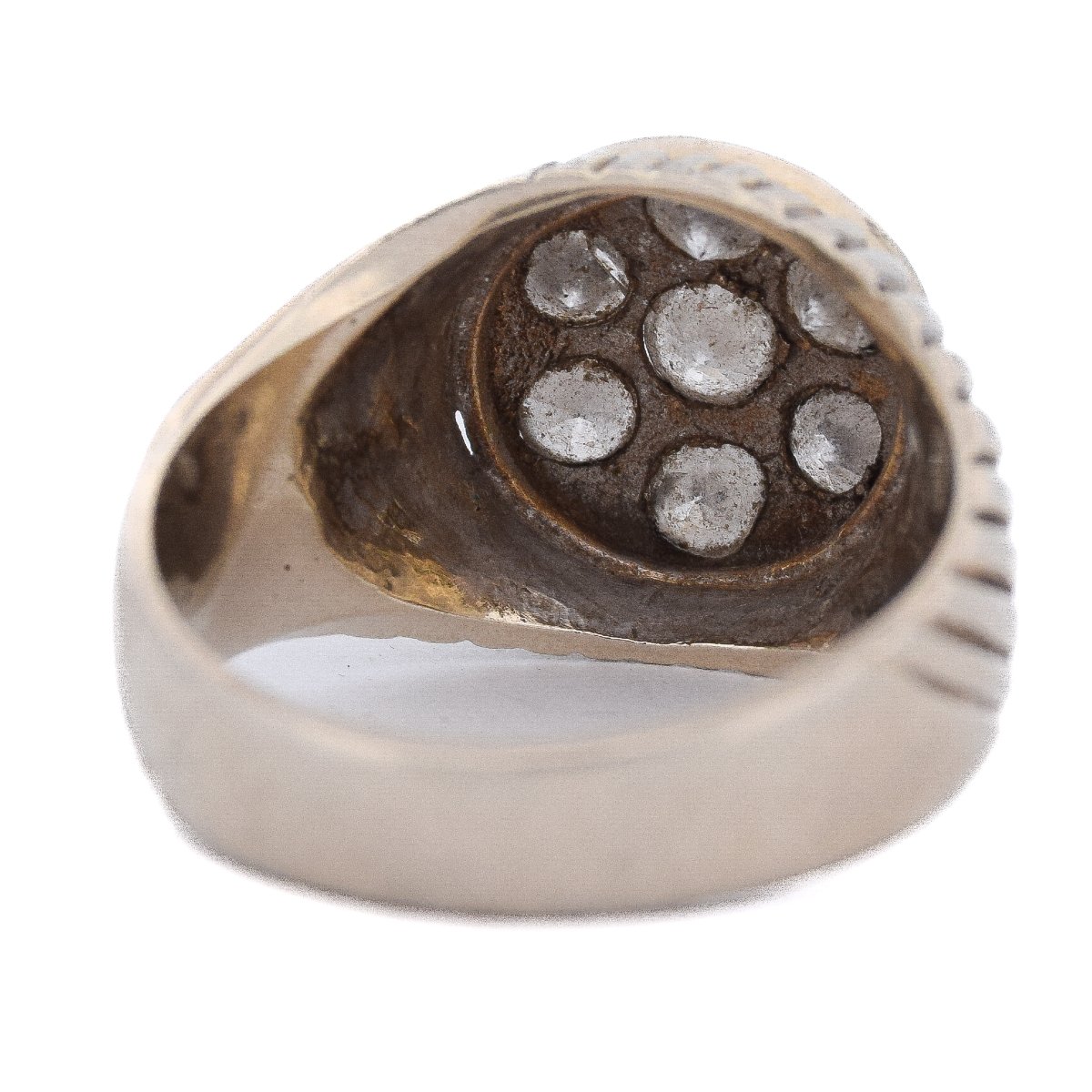 Vintage Diamond Cluster Ring In 18k Gold – Bold Floral Design       An326 (00719)-photo-2