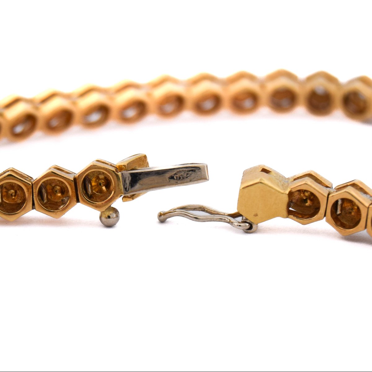 Vintage 18k Gold Diamond Necklace     Cl108 (00249)-photo-4