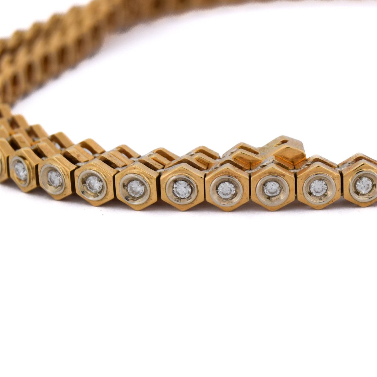 Vintage 18k Gold Diamond Necklace     Cl108 (00249)-photo-1