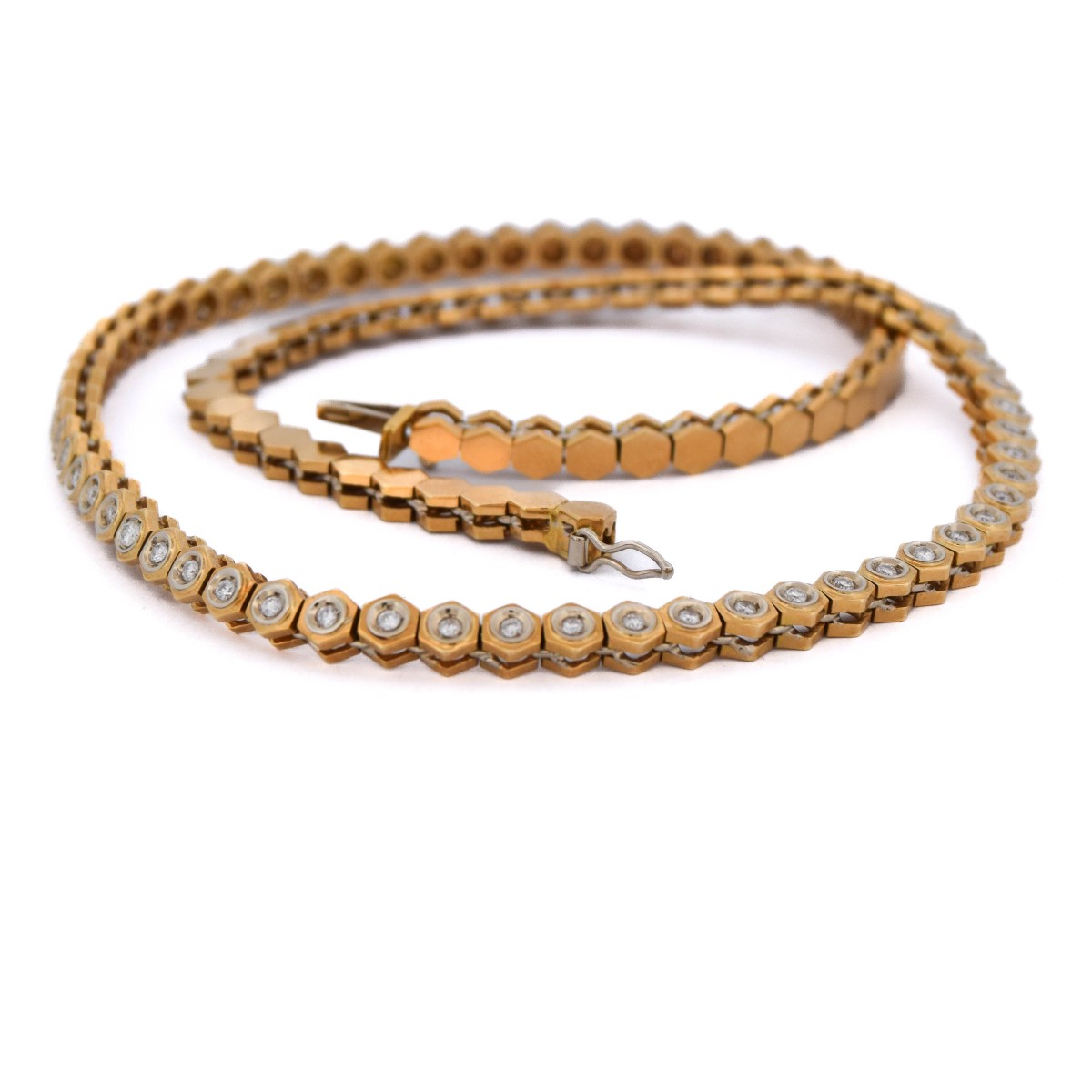 Vintage 18k Gold Diamond Necklace     Cl108 (00249)