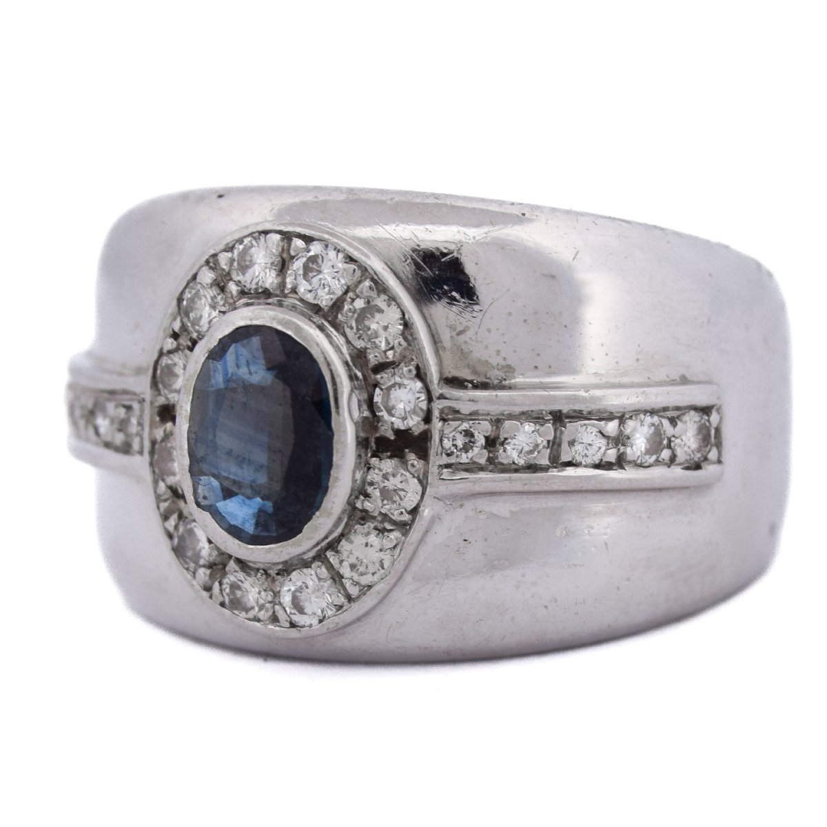 Vintage 18k Gold Sapphire And Diamond Ring – 1990s     An498 112-368 (00419)-photo-1