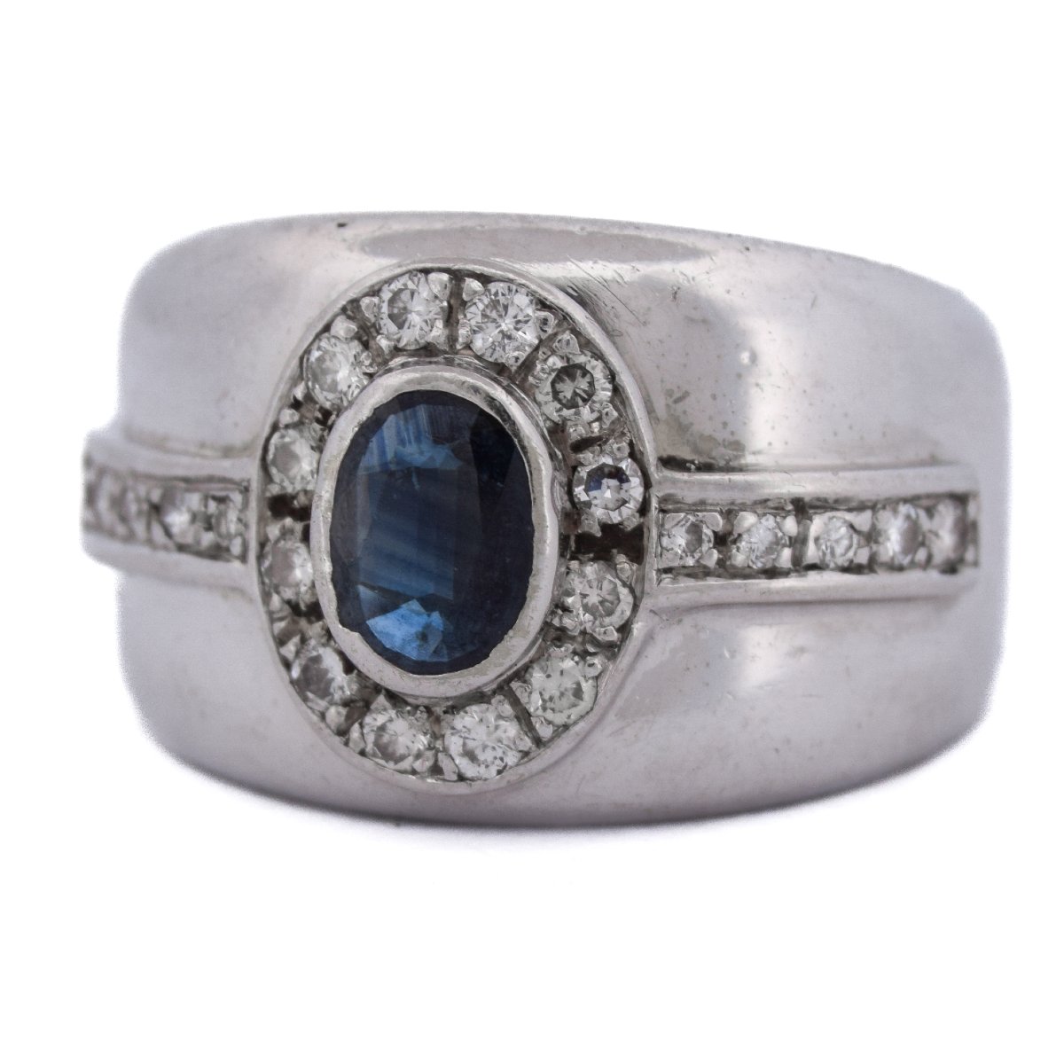 Vintage 18k Gold Sapphire And Diamond Ring – 1990s     An498 112-368 (00419)-photo-2