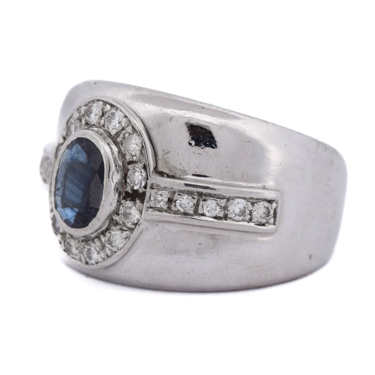 Vintage 18k Gold Sapphire And Diamond Ring – 1990s     An498 112-368 (00419)-photo-3