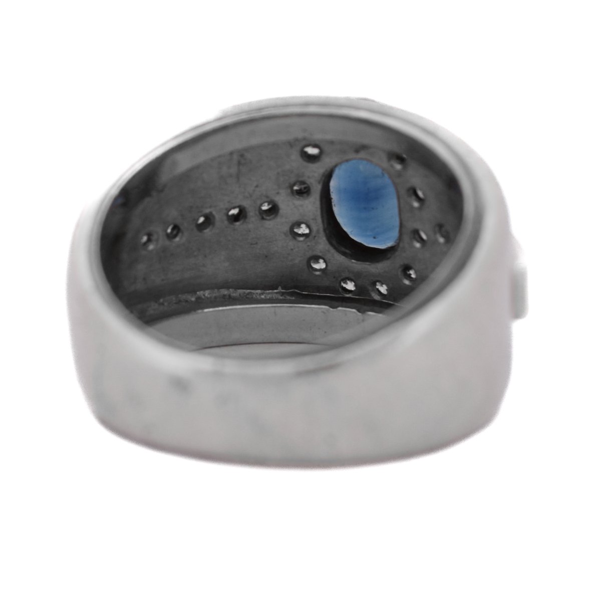 Vintage 18k Gold Sapphire And Diamond Ring – 1990s     An498 112-368 (00419)-photo-4