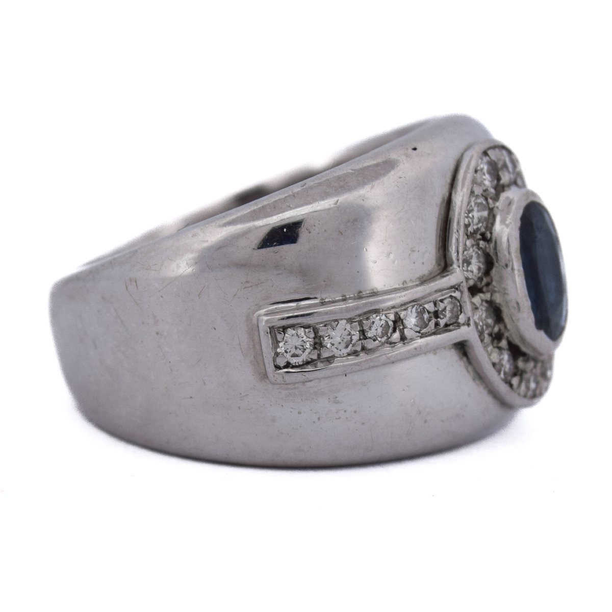 Vintage 18k Gold Sapphire And Diamond Ring – 1990s     An498 112-368 (00419)-photo-5