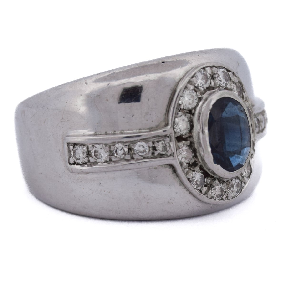 Vintage 18k Gold Sapphire And Diamond Ring – 1990s     An498 112-368 (00419)-photo-7