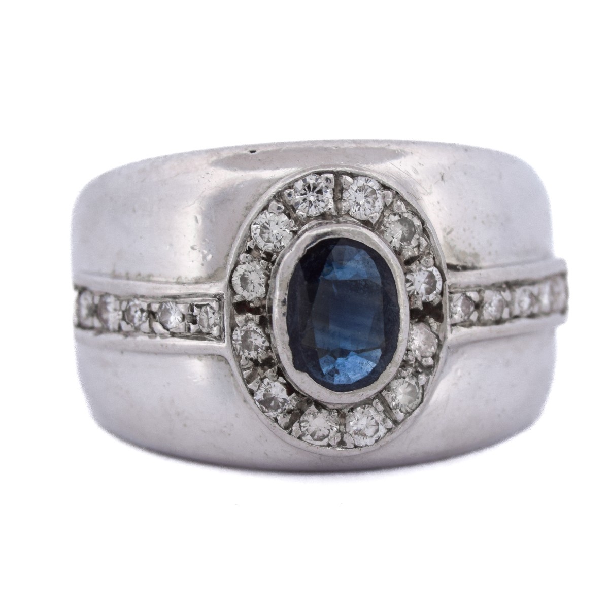 Vintage 18k Gold Sapphire And Diamond Ring – 1990s     An498 112-368 (00419)