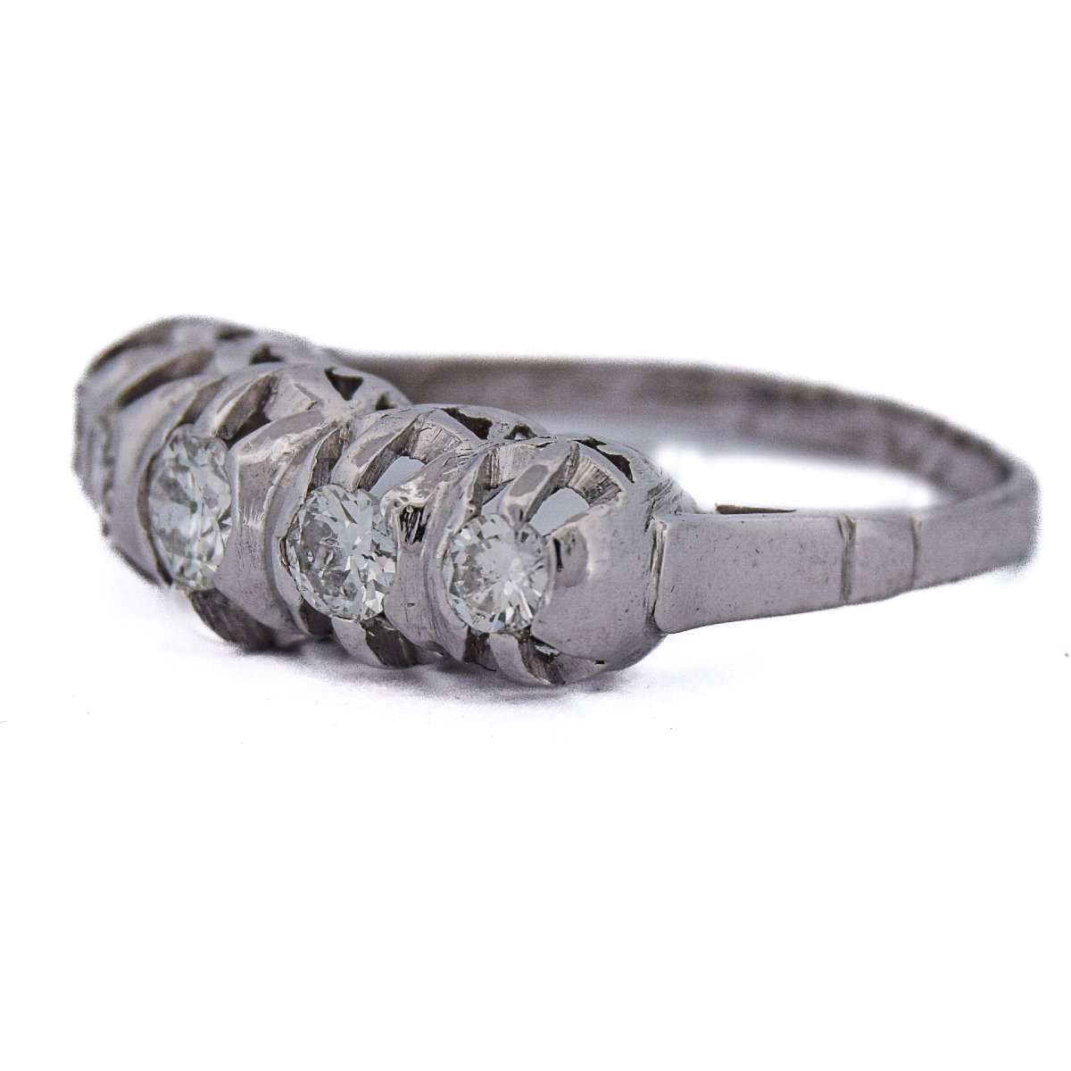 Bague Vintage en Or 18 Carats et Diamants Taille Old European    AN265 (00019)-photo-5